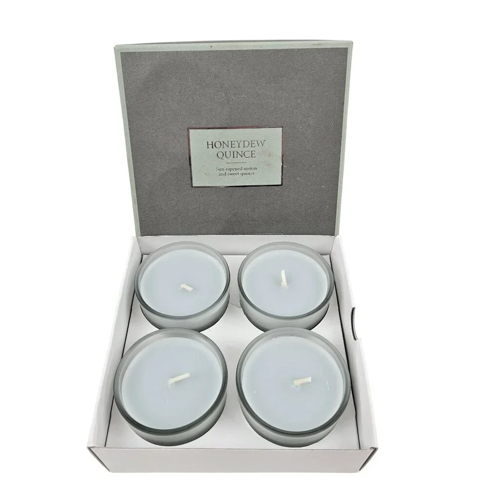 Restoration Hardware Honeydew Quince Votive Candles Set of 4 Filled Votives